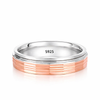 Elegant Faceted Dual-Tone Designer Ring in 925 Sterling Silver