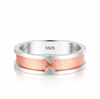 Modern Dual-Tone Textured Band Ring in 925 Sterling Silver