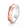 Modern Dual-Tone Textured Band Ring in 925 Sterling Silver