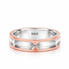Elegant Dual-Tone Groove Designer Ring in 925 Sterling Silver