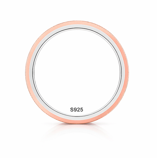 Elegant Dual-Tone Groove Designer Ring in 925 Sterling Silver
