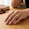 Modern Ribbed Geometric Ring in Gold Finish – 925 Sterling Silver