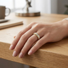 Dual Tone Textured Edge Ring in 925 Sterling Silver