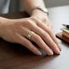 Luxury Dual Tone Textured Groove Ring in 925 Sterling Silver