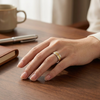 Luxury Dual Tone Diamond Texture Ring in 925 Sterling Silver
