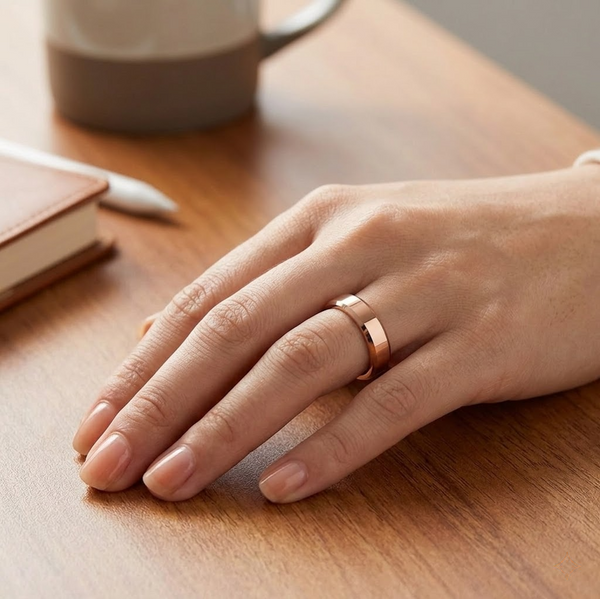 Classic Rose Gold Band Ring in 925 Sterling Silver