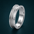 Modern Frosted Groove Band Ring in 925 Sterling Silver