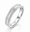 Elegant Dual Texture Band Ring in 925 Sterling Silver