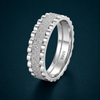 Textured Scallop Edge Band Ring in 925 Sterling Silver