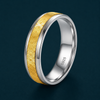 Elegant Dual Tone Textured Band Ring in 925 Sterling Silver