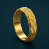 Modern Ribbed Geometric Ring in Gold Finish – 925 Sterling Silver