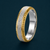 Dual Tone Textured Edge Ring in 925 Sterling Silver