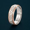 Modern Geometric Rose Gold Ring in 925 Sterling Silver