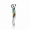 Opal Inlay Solitaire Ring in 925 Sterling Silver