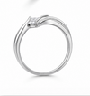 Princess Cut Wave Solitaire Ring in 925 Sterling Silver