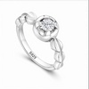 Floral Halo Solitaire Ring in 925 Sterling Silver