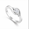 Oval Solitaire Twist Ring in 925 Sterling Silver