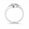 Oval Solitaire Twist Ring in 925 Sterling Silver