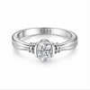 Classic Oval Solitaire Ring in 925 Sterling Silver