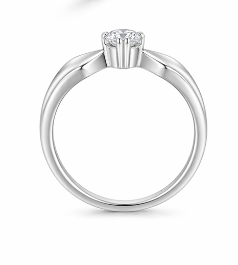 Classic Round Solitaire Ring in 925 Sterling Silver