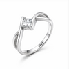 Modern Princess Cut Solitaire Ring in 925 Sterling Silver