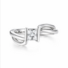 Modern Princess Cut Solitaire Ring in 925 Sterling Silver