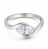 Elegant Marquise Solitaire Ring in 925 Sterling Silver