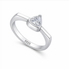 Elegant Heart Solitaire Ring in 925 Sterling Silver