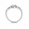 Elegant Knot Solitaire Ring in 925 Sterling Silver