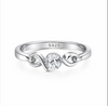 Elegant Knot Solitaire Ring in 925 Sterling Silver
