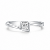 Elegant Princess Cut Solitaire Ring in 925 Sterling Silve