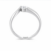 Modern Curve Solitaire Ring in 925 Sterling Silver