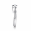 Classic Round Solitaire Ribbed Band Ring in 925 Sterling Silver