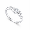 Elegant Wave Solitaire Ring in 925 Sterling Silver