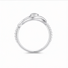 Elegant Wave Curve Solitaire Ring in 925 Sterling Silver
