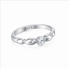 Elegant Marquise Accent Solitaire Ring in 925 Sterling Silver