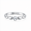 Elegant Marquise Accent Solitaire Ring in 925 Sterling Silver