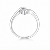 Elegant Princess Cut Curve Ring in 925 Sterling Silver
