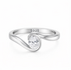 Modern Wave Bezel Solitaire Ring in 925 Sterling Silver