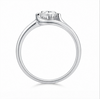 Elegant Round Solitaire Curve Prong Ring in 925 Sterling Silver