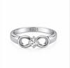 Elegant Infinity Bow Solitaire Ring in 925 Sterling Silver