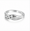 Triple Stone Wave Designer Ring in 925 Sterling Silver