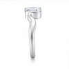 S925 Sterling Silver Square-Cut Solitaire Ring for Women