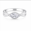 Elegant Oval Solitaire Ring in 925 Sterling Silver