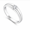 Classic Groove Solitaire Ring in 925 Sterling Silver