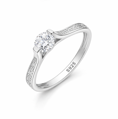 Elegant S925 Sterling Silver Diamond-Cut Bangles for Women