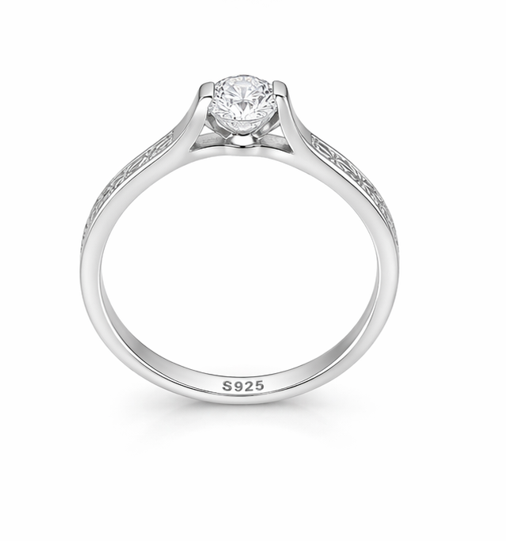 Elegant S925 Sterling Silver Diamond-Cut Bangles for Women