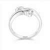 Double Heart Silver Ring for Women