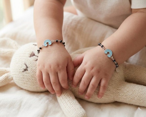 Elegant Rainbow Nazariya Bracelet for Kids in 925 Sterling Silver