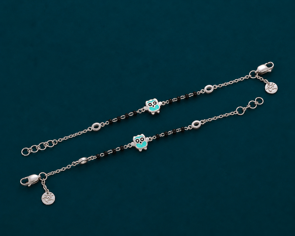 Cute Owl Nazariya Bracelet in 925 Sterling Silver